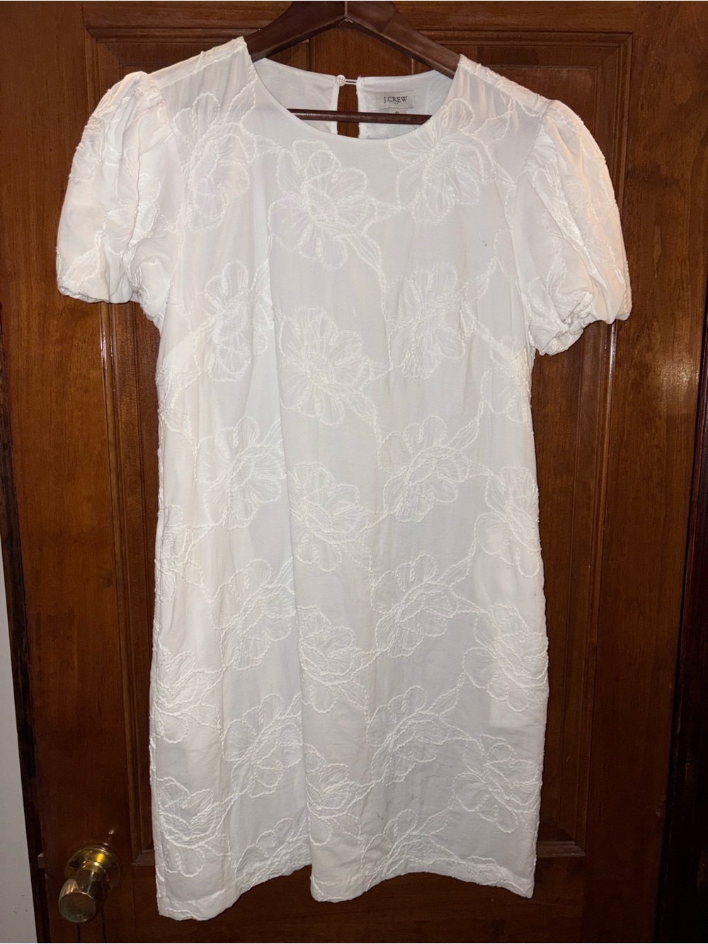 J. Crew White Embroidered Sleeveless Dress